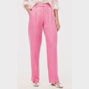 J. Crew  Pink Petite Wide-Leg Pleated Twill Trouser Pant - Size 2P